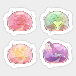 Colourful set of jelly dessert Sticker